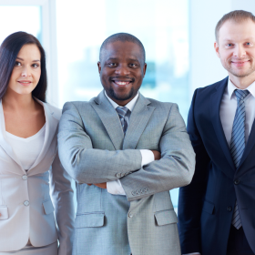 Three corporate people icon